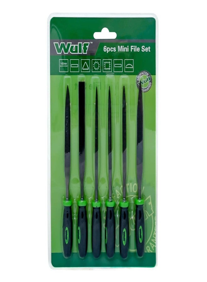 WULF 6-Piece Steel Needle File Set | Precision Hand Files for Shaping, Cutting & Smoothing Wood, Metal, Glass, Plastic & Jewelry | Durable Craft & DIY Tool Kit for Home & Professional Use - Image 1